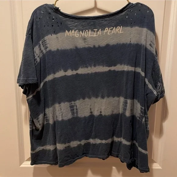 Magnolia Pearl Dark Blue Tie-Dye Women's Top - Picture 2 of 2